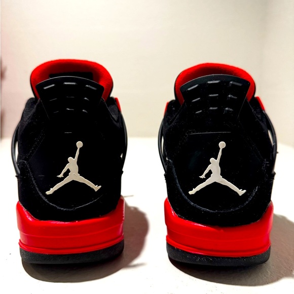 Nike - AIR JORDAN 4 RETRO (GS) - RED THUNDER (BLACK) - Y 5/W 6.5 - Picture 8 of 9